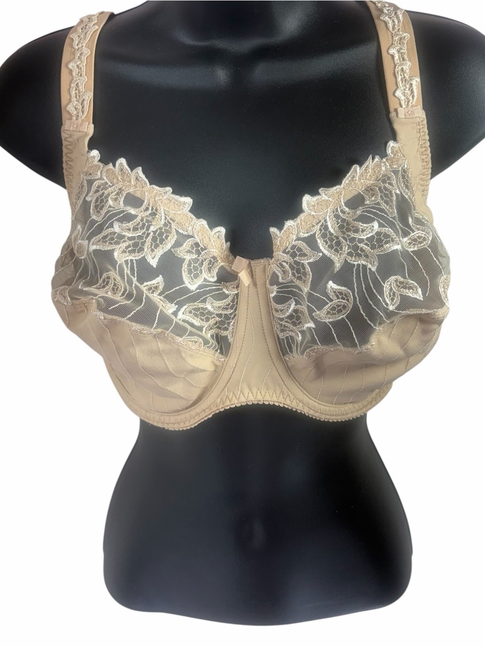 PRIMADONNA  plus size Sheer Embroidered Full-Cup Bra in Nude size 40DD